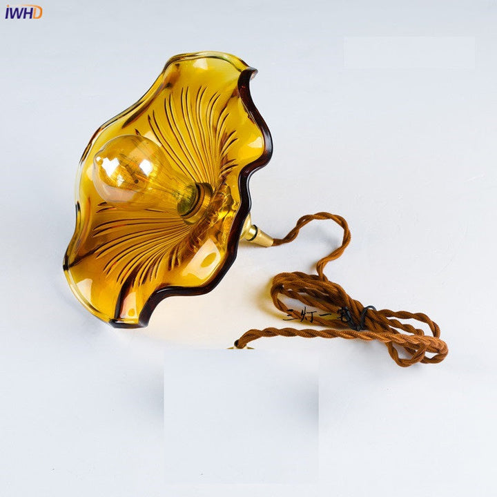 NORDIC DESIGN LED HANGING LAMP | COLOURED GLASS & COPPER LIGHTING FOR BEDROOM, LIVING ROOM & BAR-Glass A-Nora Luxe