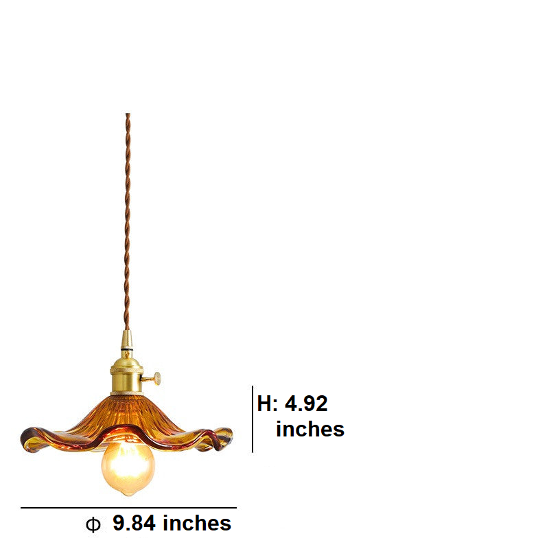 NORDIC DESIGN LED HANGING LAMP | COLOURED GLASS & COPPER LIGHTING FOR BEDROOM, LIVING ROOM & BAR-Glass A-Nora Luxe