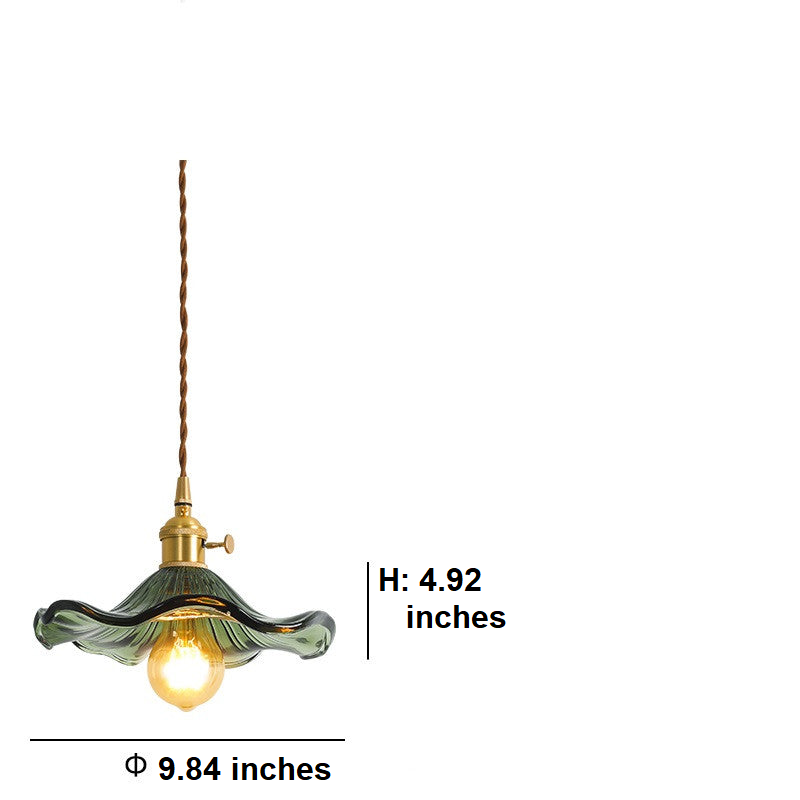 NORDIC DESIGN LED HANGING LAMP | COLOURED GLASS & COPPER LIGHTING FOR BEDROOM, LIVING ROOM & BAR-Glass A-Nora Luxe