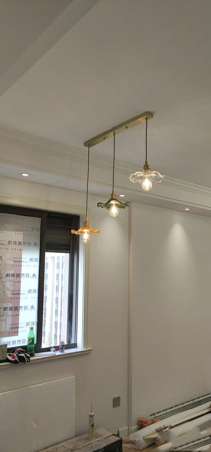 NORDIC DESIGN LED HANGING LAMP | COLOURED GLASS & COPPER LIGHTING FOR BEDROOM, LIVING ROOM & BAR-Glass A-Nora Luxe