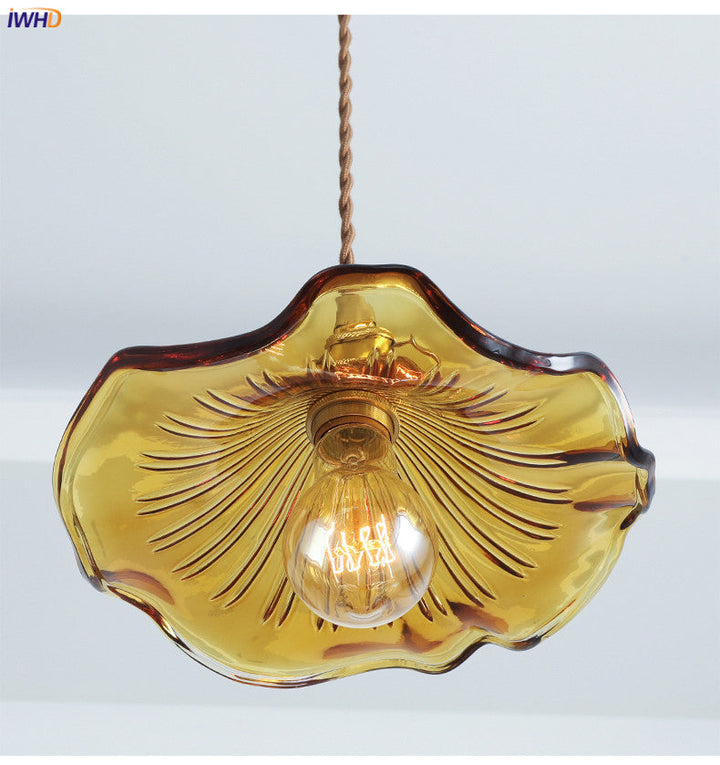 NORDIC DESIGN LED HANGING LAMP | COLOURED GLASS & COPPER LIGHTING FOR BEDROOM, LIVING ROOM & BAR-Glass A-Nora Luxe