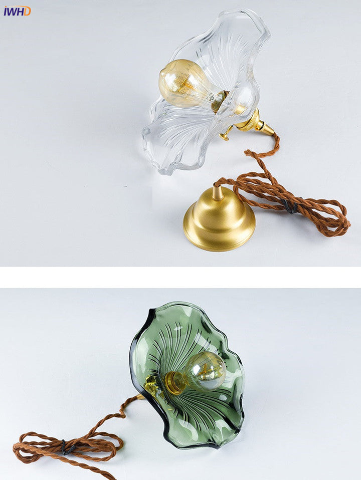 NORDIC DESIGN LED HANGING LAMP | COLOURED GLASS & COPPER LIGHTING FOR BEDROOM, LIVING ROOM & BAR-Glass A-Nora Luxe