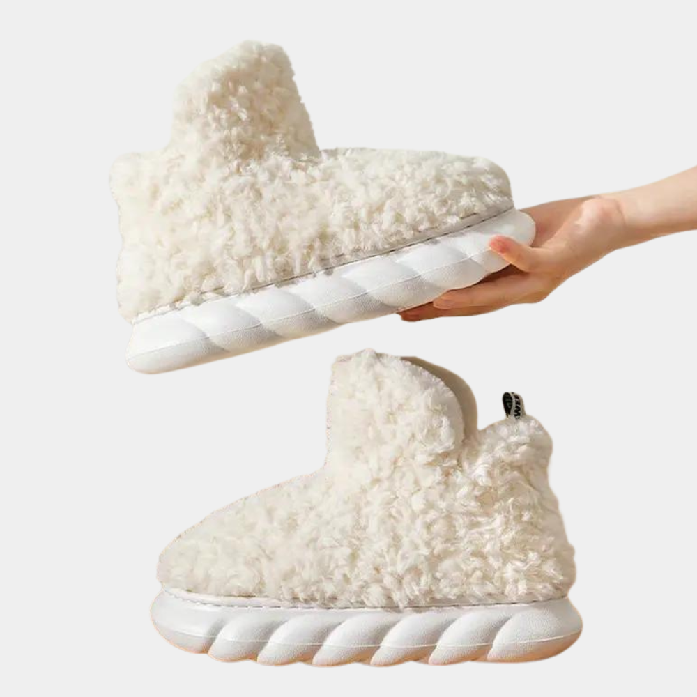 Nua - Comfy Teddy Slippers for Women-Brown-3-Nora Luxe