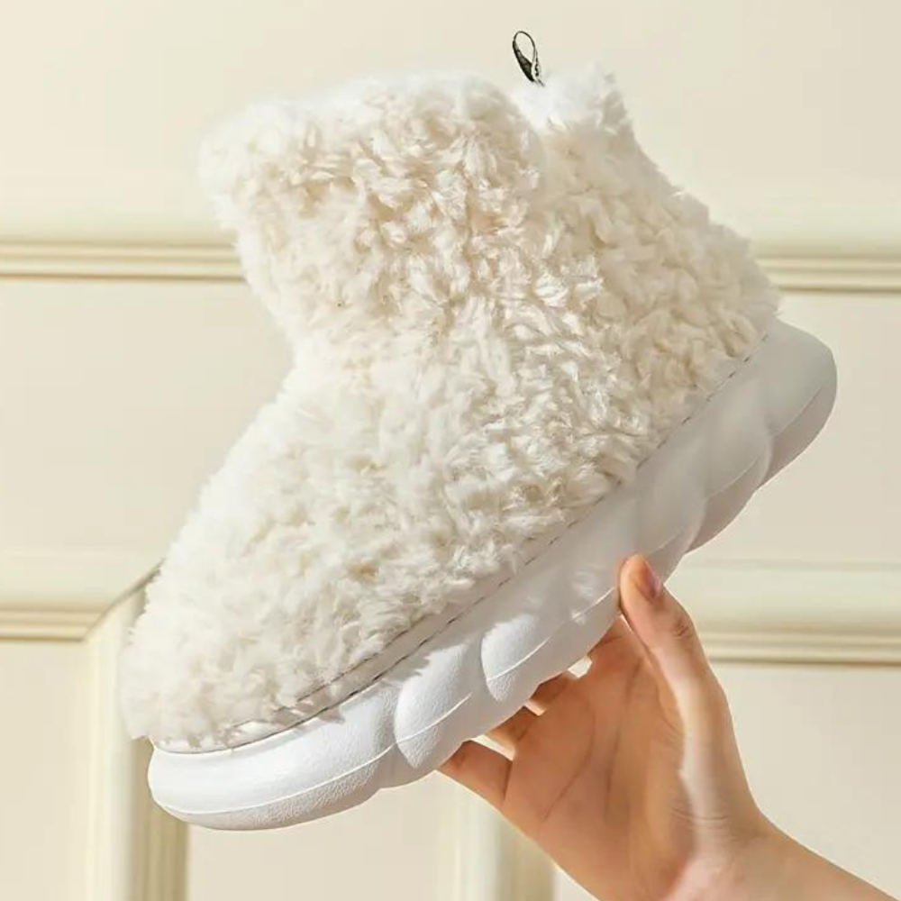 Nua - Comfy Teddy Slippers for Women-Brown-3-Nora Luxe