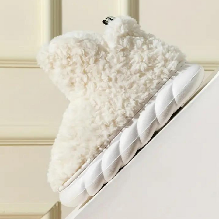 Nua - Comfy Teddy Slippers for Women-Brown-3-Nora Luxe