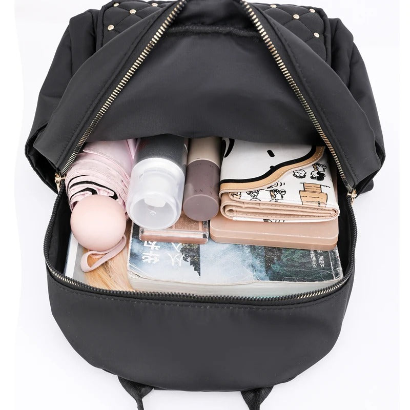 Lightweight Water-Resistant Nylon Backpack for Women – Travel & School