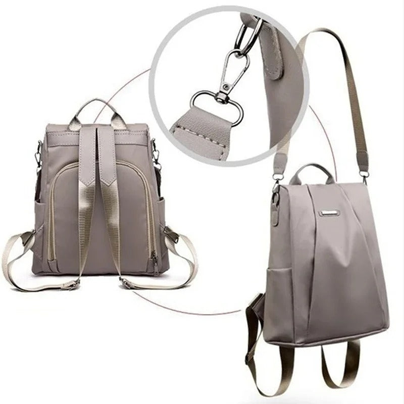 Lightweight Water-Resistant Nylon Backpack for Women – Multi-Way Carry