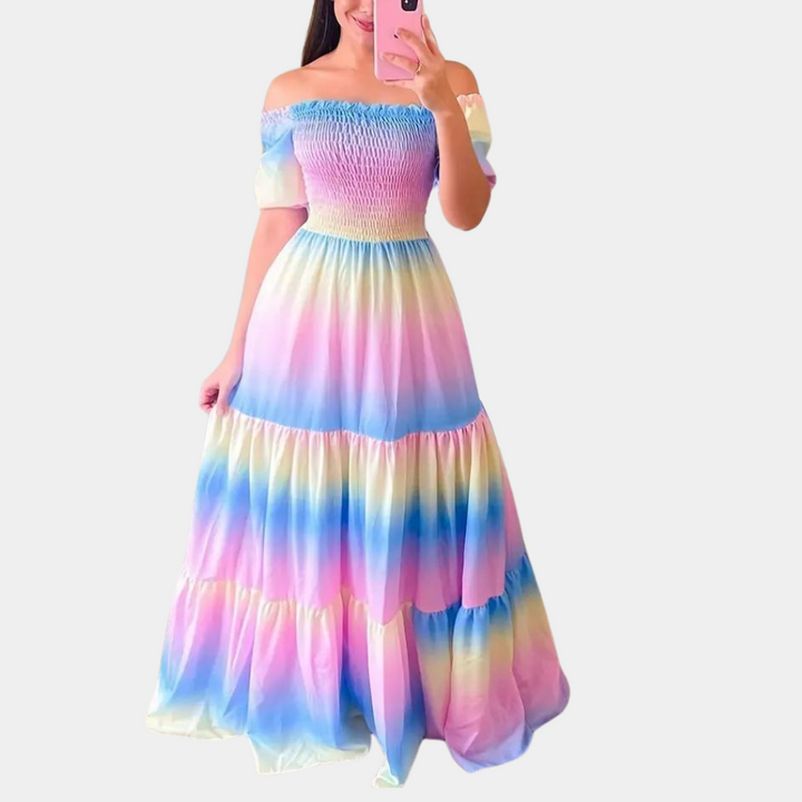 Off-Shoulder Layered Summer Dress – Noémie-S-State of Style