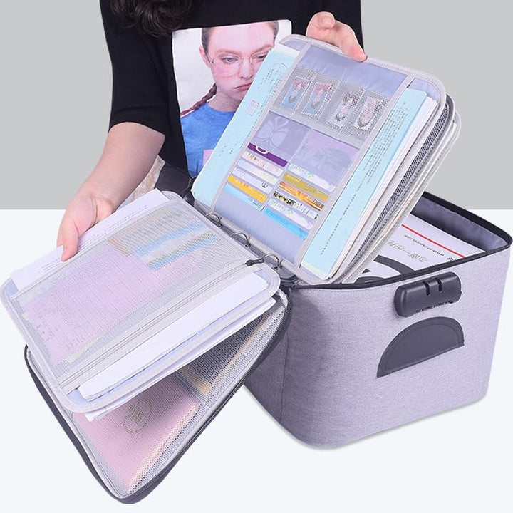 Lockable Waterproof Document Storage Case – Buy 1, Take 1 FREE Multi-Layer Travel Organiser