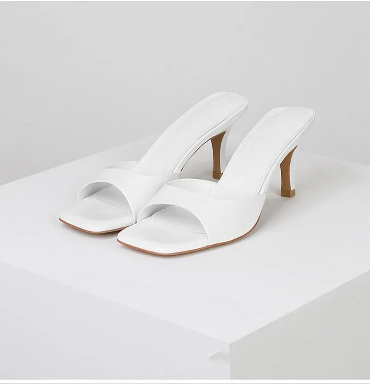 Open back mules for women – Mirella-White-5.5-Nora Luxe