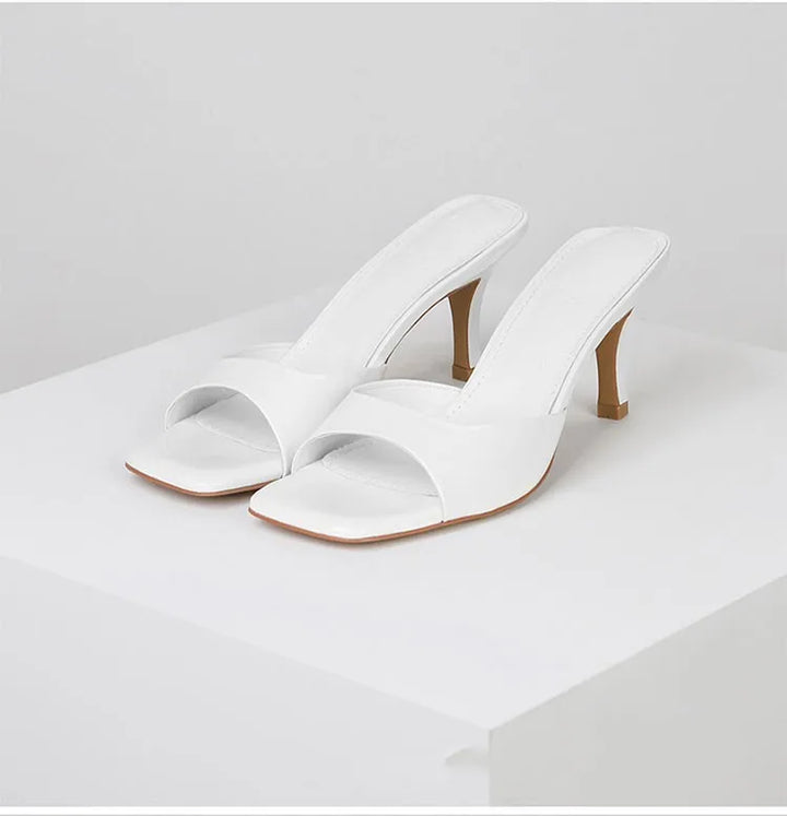Open back mules for women – Mirella-White-5.5-Nora Luxe