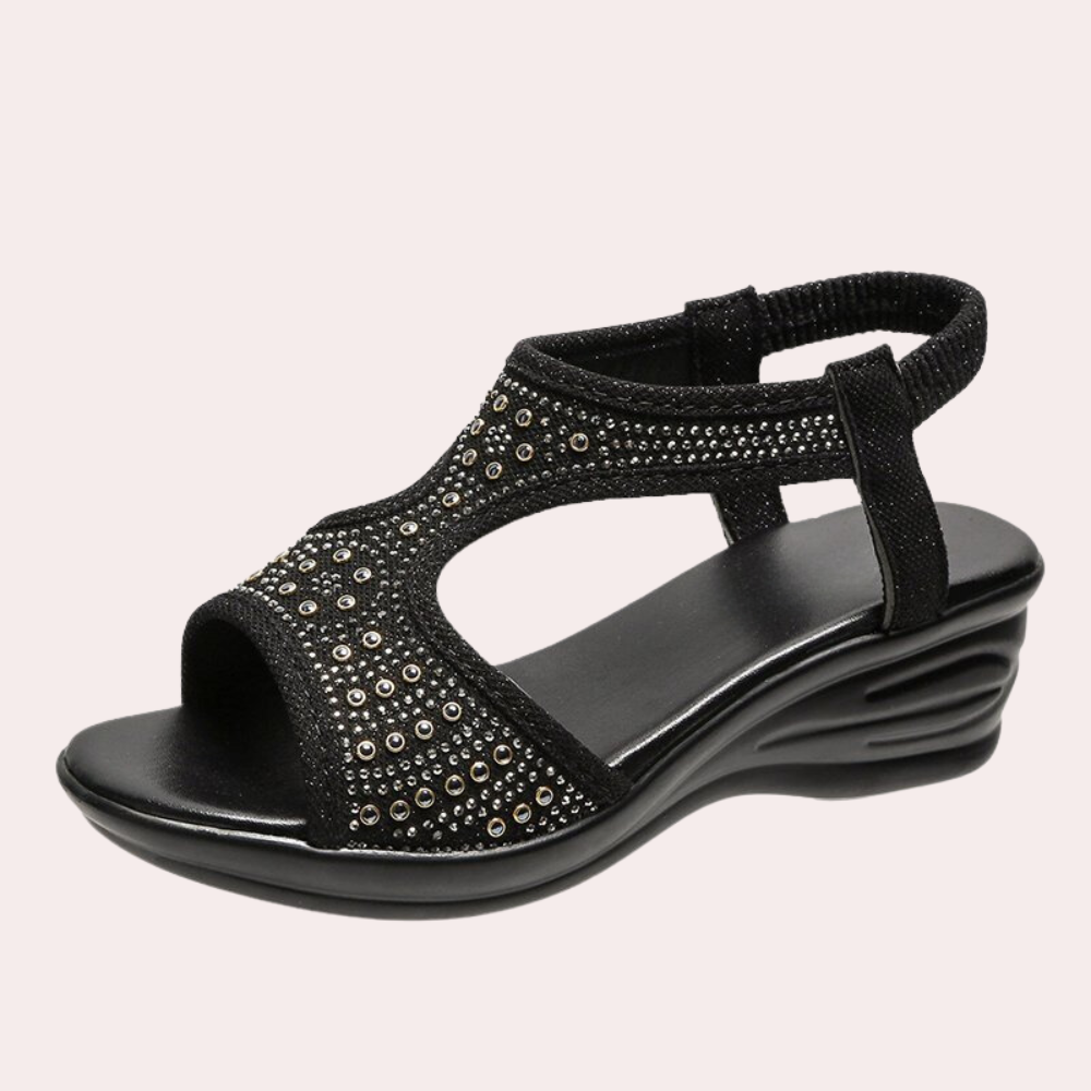 Open-Front Wedge Sandals for Women - Noa-Silver-3-Nora Luxe