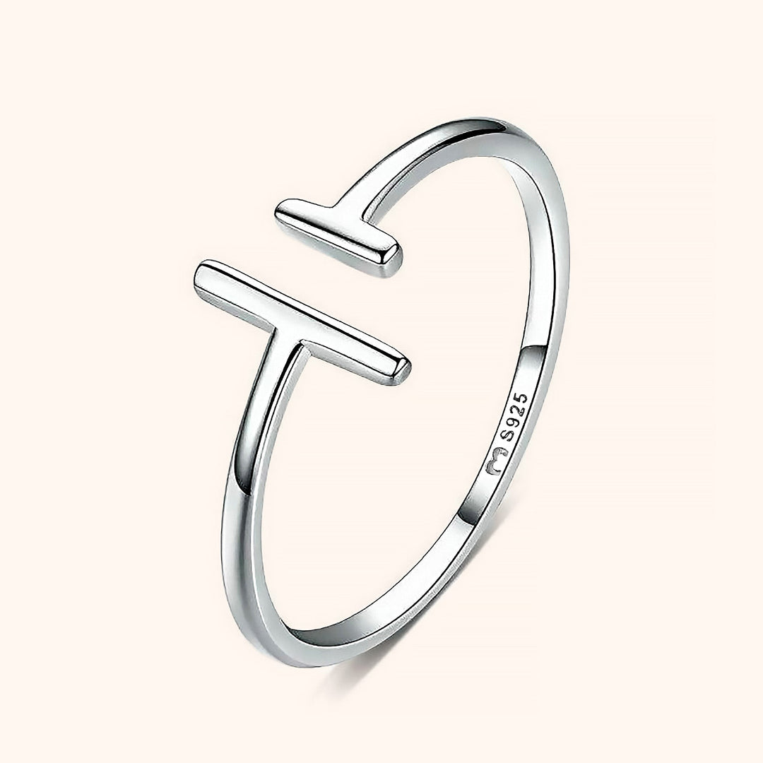 Open Ring with Adjustable Design - Aureos-Silver-Nora Luxe