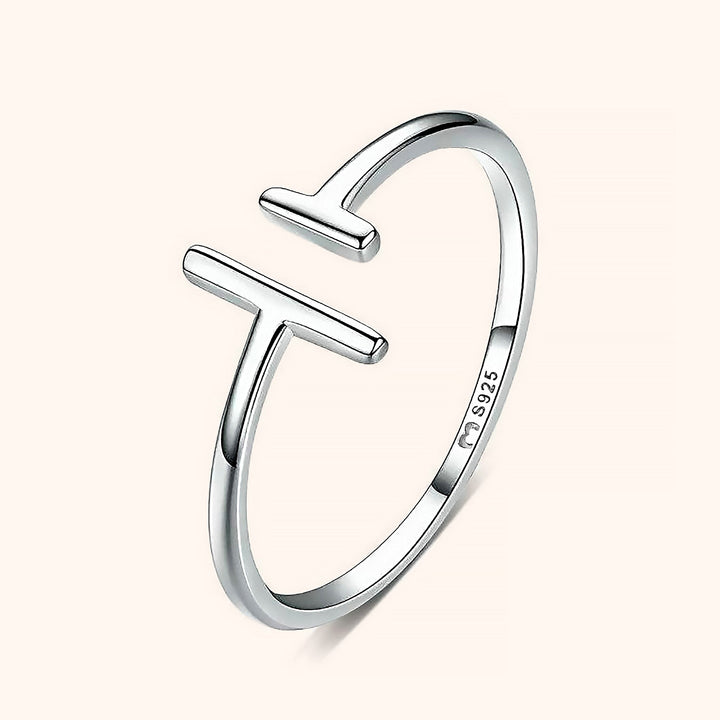 Open Ring with Adjustable Design - Aureos-Silver-Nora Luxe