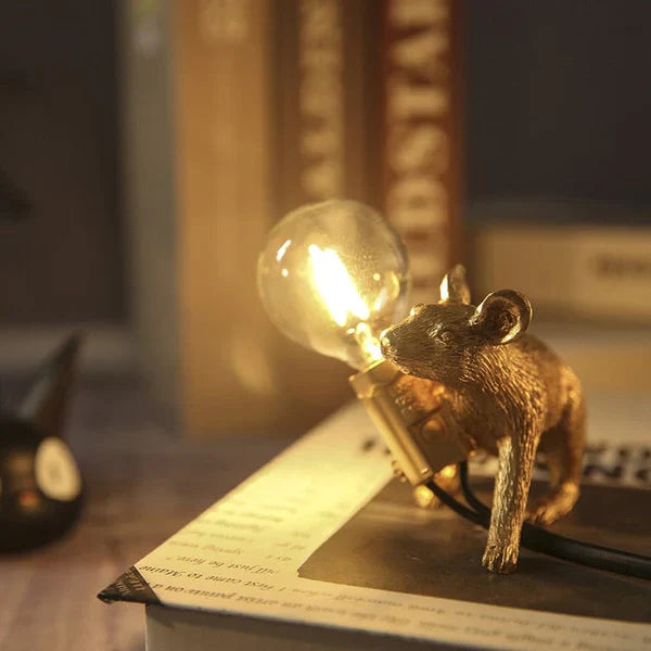 Original Mouse Lamp - SqueakLight-Creeping Mouse / Gold-Nora Luxe