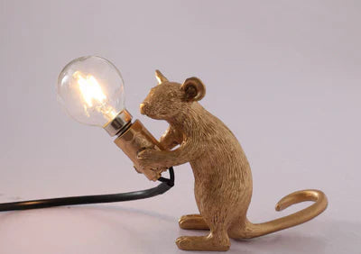 Original Mouse Lamp - SqueakLight-Standing Mouse / Gold-Nora Luxe