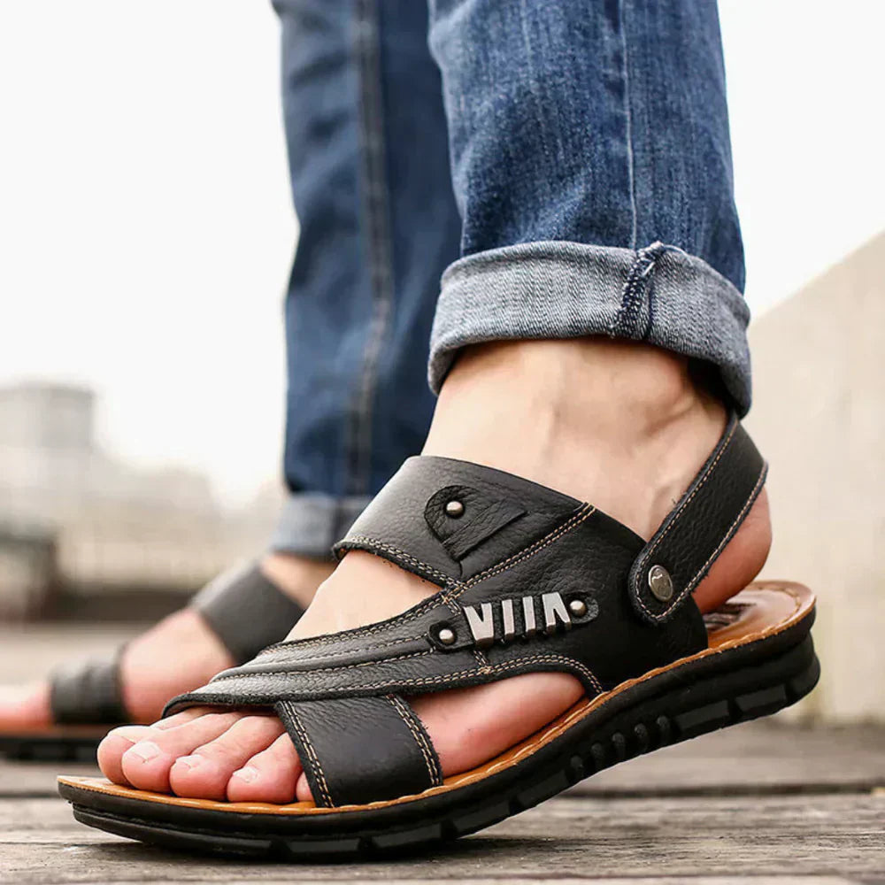 Orthopaedic Comfort Sandals for Men – Comfortable & Adjustable – Henrik-Black-6-Nora Luxe