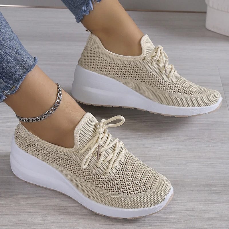 Orthopaedic comfort shoes with arch support for ladies – Alessa-Beige-5.5-Nora Luxe