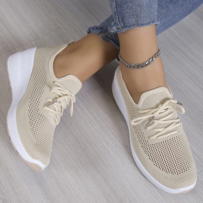 Orthopaedic comfort shoes with arch support for ladies – Alessa-Beige-5.5-Nora Luxe
