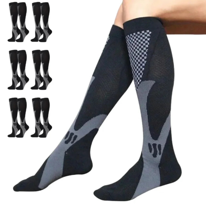Orthopaedic Compression Socks - ActiveSupport-Black-S/M (4.5 – 6.5)-6 pairs-Nora Luxe