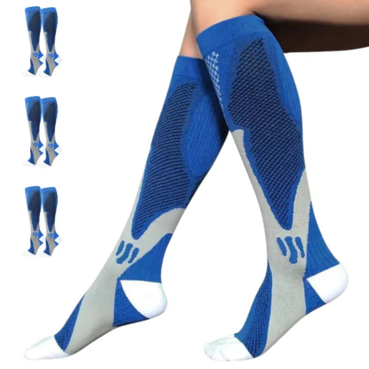 Orthopaedic Compression Socks - ActiveSupport-Blue-S/M (4.5 – 6.5)-3 pairs-Nora Luxe