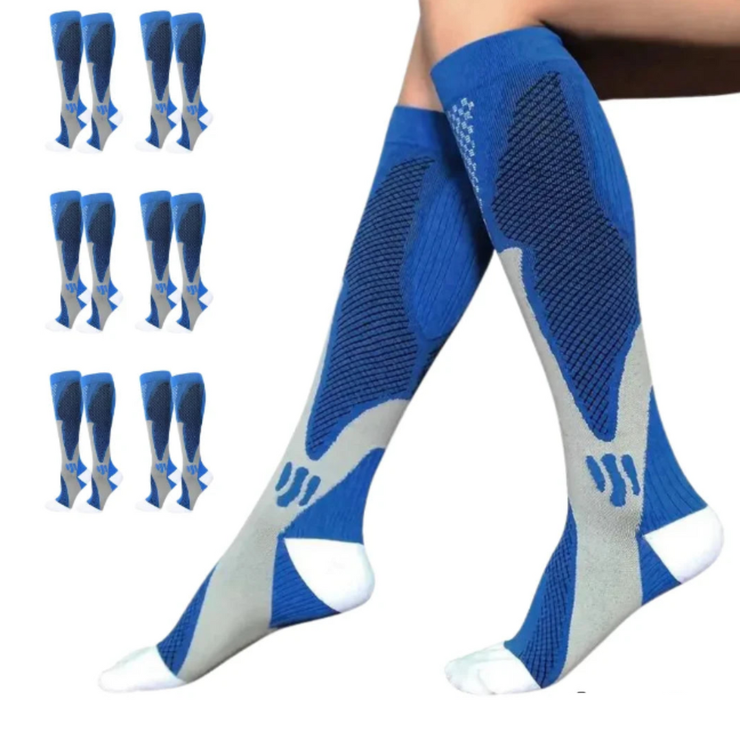 Orthopaedic Compression Socks - ActiveSupport-Blue-S/M (4.5 – 6.5)-6 pairs-Nora Luxe