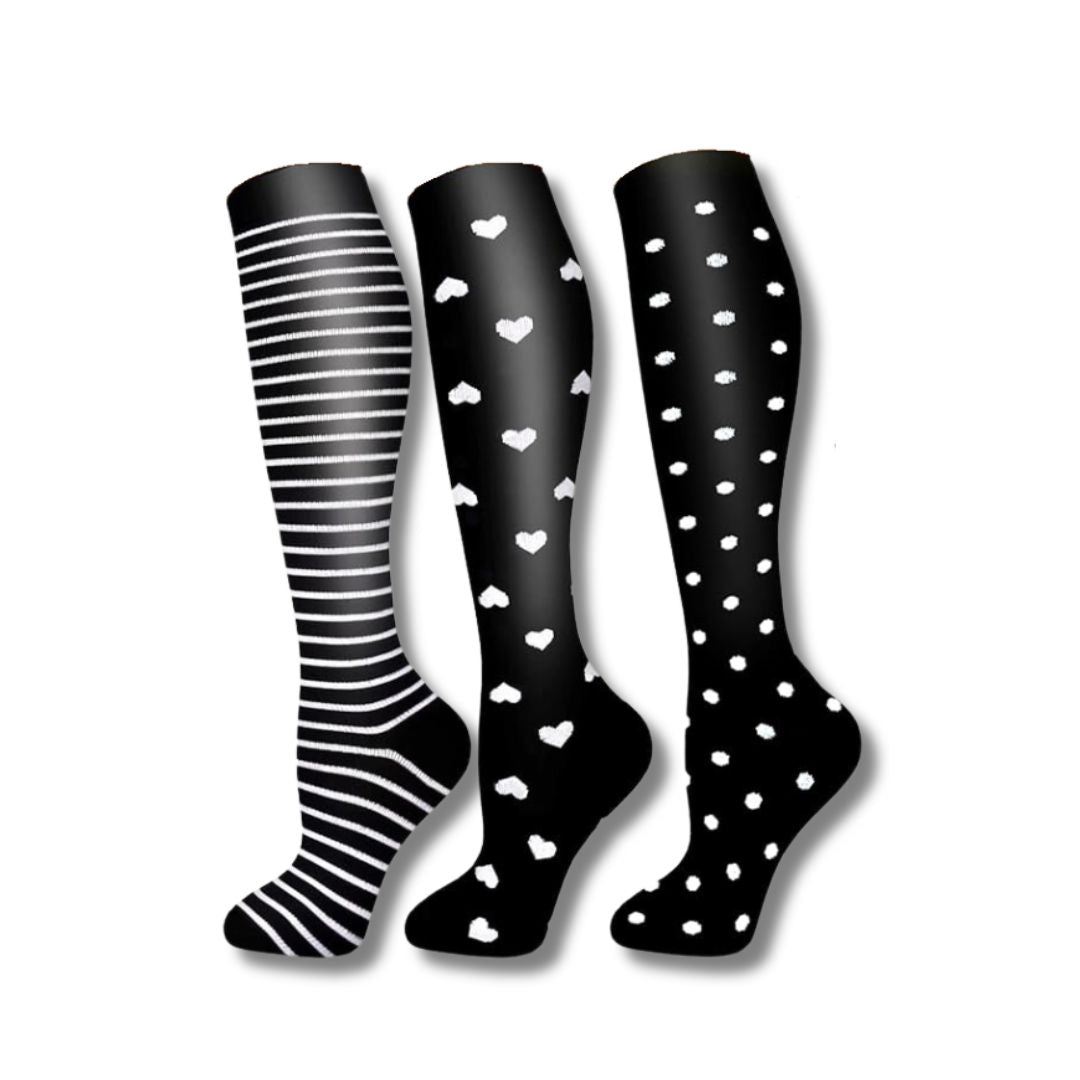 Orthopaedic Compression Socks (Ladies) - VitalEase-1 (2+1 FREE)-US 5 – 8 (S/M)-Nora Luxe
