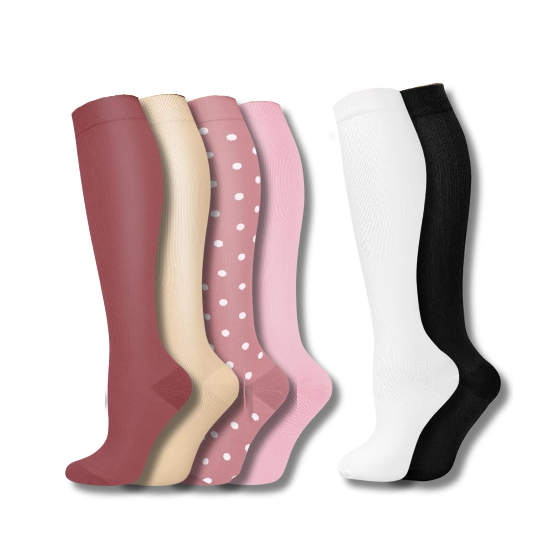 Orthopaedic Compression Socks (Ladies) - VitalEase-10 (4+2 FREE)-US 5 – 8 (S/M)-Nora Luxe
