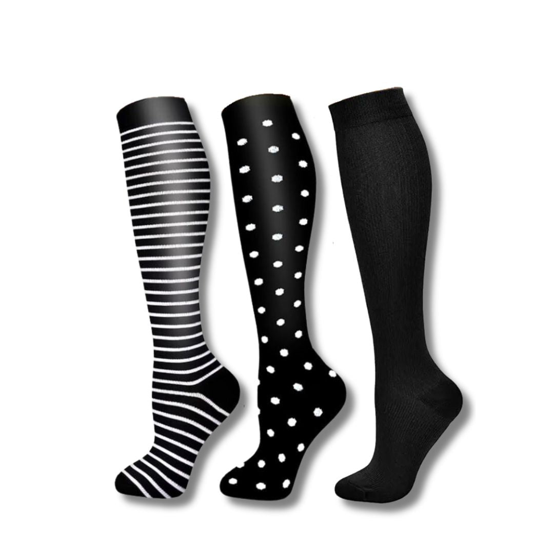 Orthopaedic Compression Socks (Ladies) - VitalEase-5 (2+1 FREE)-US 5 – 8 (S/M)-Nora Luxe