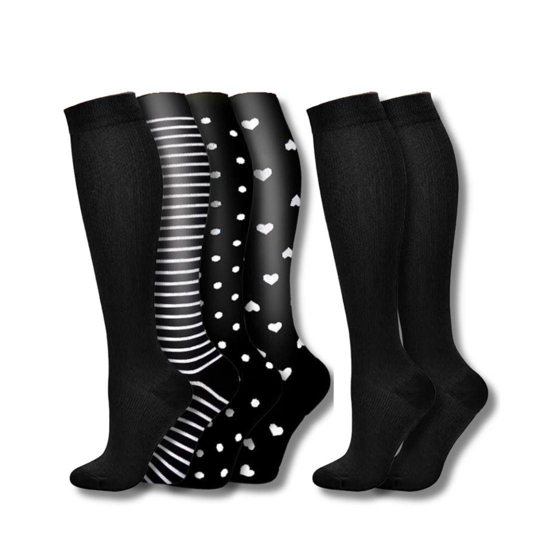 Orthopaedic Compression Socks (Ladies) - VitalEase-9 (4+2 FREE)-US 5 – 8 (S/M)-Nora Luxe