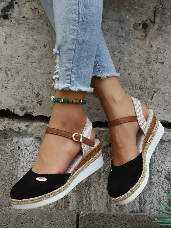 Orthopaedic Fashionable Brown Espadrilles - Livia-Black-4-Nora Luxe