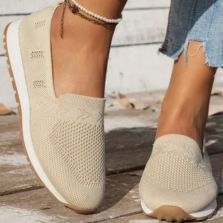 Orthopaedic Ladies Slip-ons - Olivia-Apricot-5-Nora Luxe