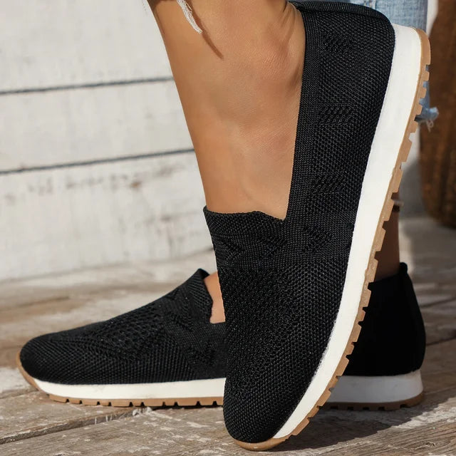Orthopaedic Ladies Slip-ons - Olivia-Black-5-Nora Luxe