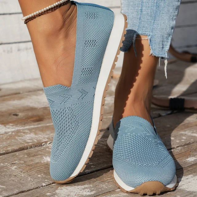Orthopaedic Ladies Slip-ons - Olivia-Heavenly blue-5-Nora Luxe
