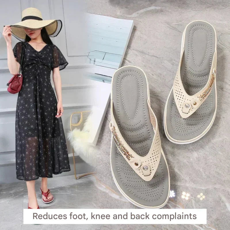 Orthopaedic Ladies Slippers with Soft Sole – Solelite-White-4-State of Style