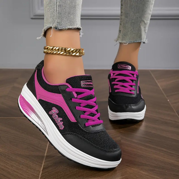 Orthopaedic Ladies' Sneakers - Ariana-Black with Purple-2.5-Nora Luxe