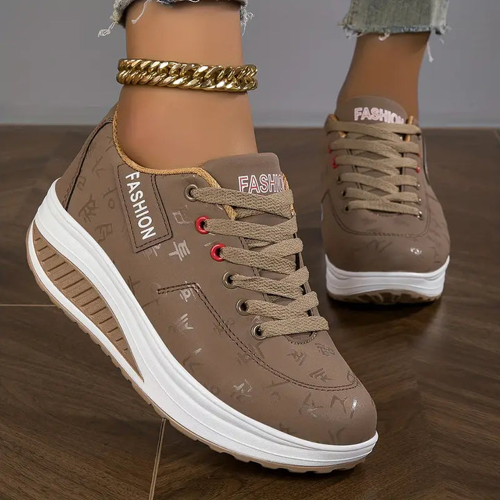 Orthopaedic Ladies' Sneakers - Ariana-Brown-2.5-Nora Luxe
