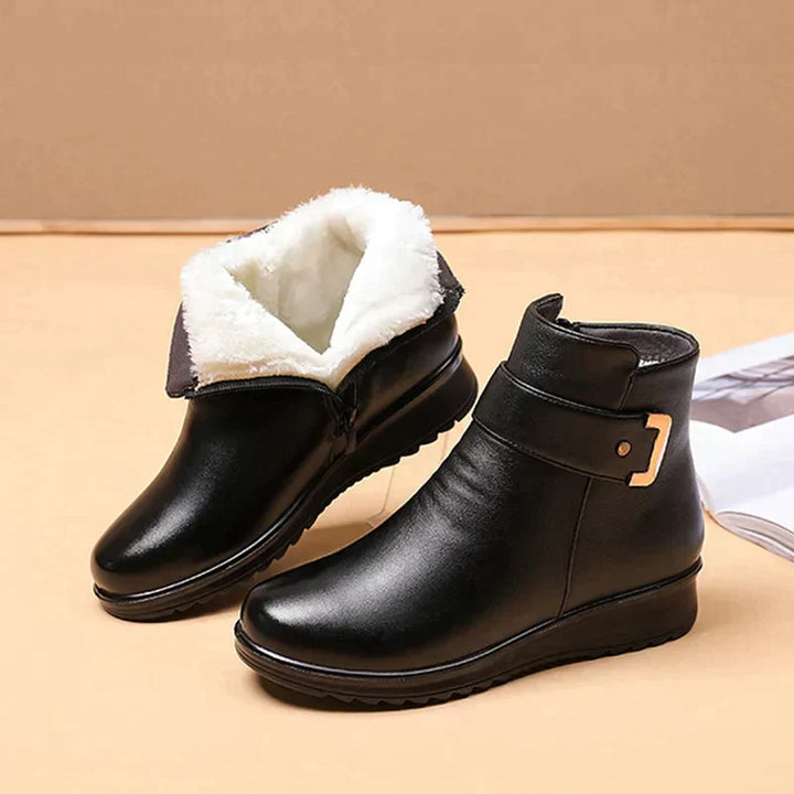 Orthopaedic Leather Ladies' Boots - Ella-Black (White Lined)-3.0-Nora Luxe
