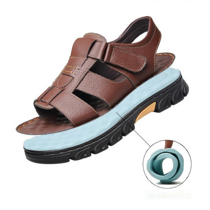 Orthopaedic Leather Men's Sandals – Thijs-Brown-6-State of Style