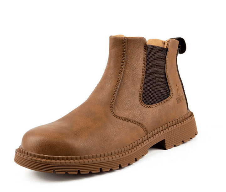 Orthopaedic Leather Safety Boots for Men - Matthias-Brown-4.5-Nora Luxe