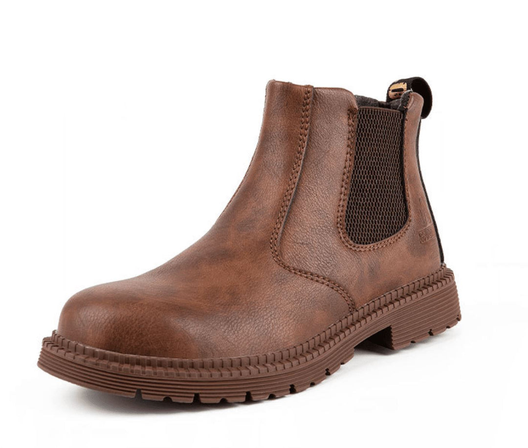 Orthopaedic Leather Safety Boots for Men - Matthias-Brown-4.5-Nora Luxe