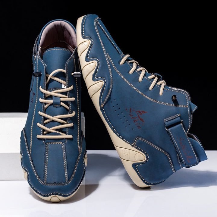Orthopaedic Leather Shoes - Ethan-Blue-4.0-Nora Luxe