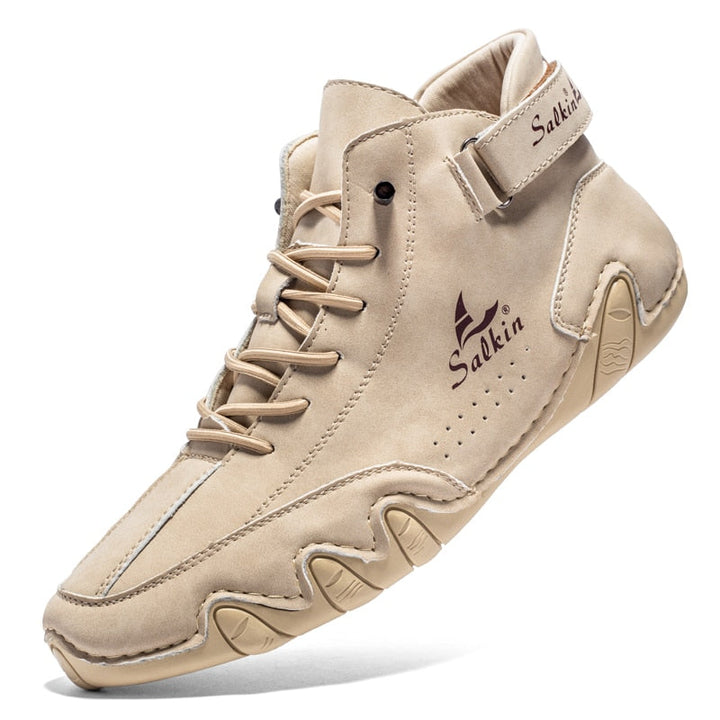 Orthopaedic Leather Shoes - Ethan-Khaki-4.0-Nora Luxe