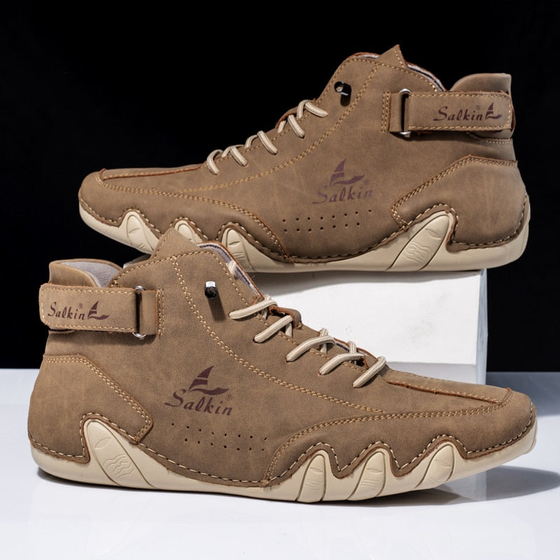 Orthopaedic Leather Shoes - Ethan-Khaki-4.0-Nora Luxe