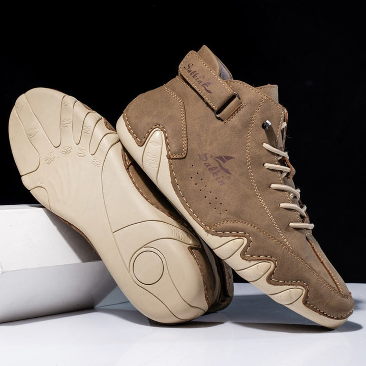 Orthopaedic Leather Shoes - Ethan-Khaki-4.0-Nora Luxe