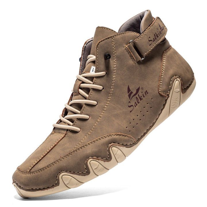 Orthopaedic Leather Shoes - Ethan-Khaki-4.0-Nora Luxe