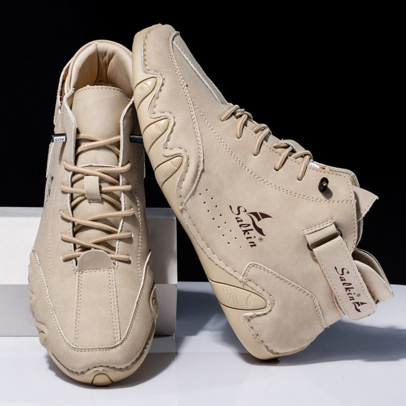 Orthopaedic Leather Shoes - Ethan-Khaki-4.0-Nora Luxe