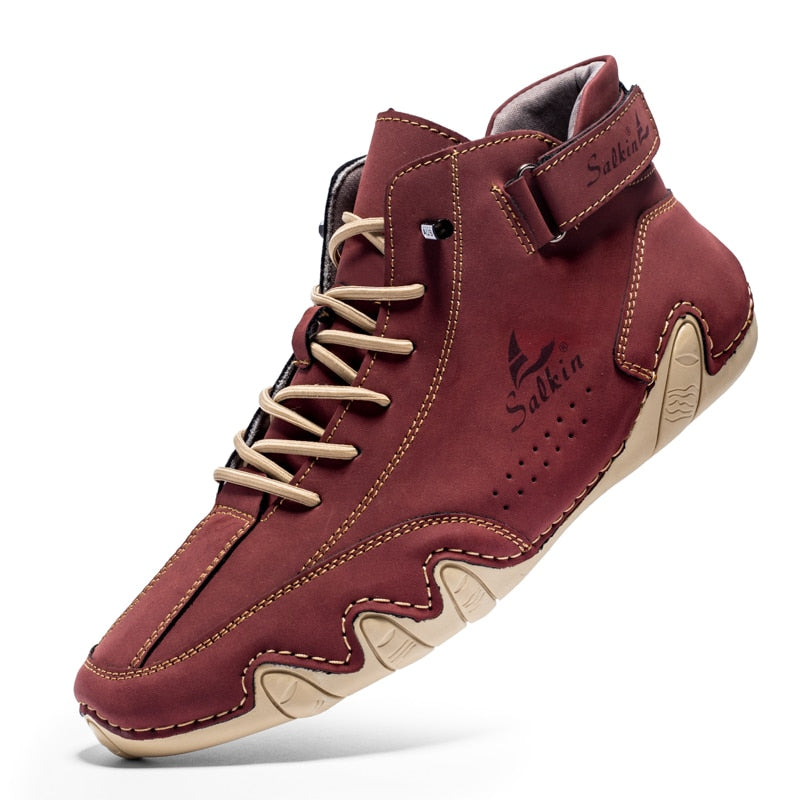 Orthopaedic Leather Shoes - Ethan-Red-4.0-Nora Luxe