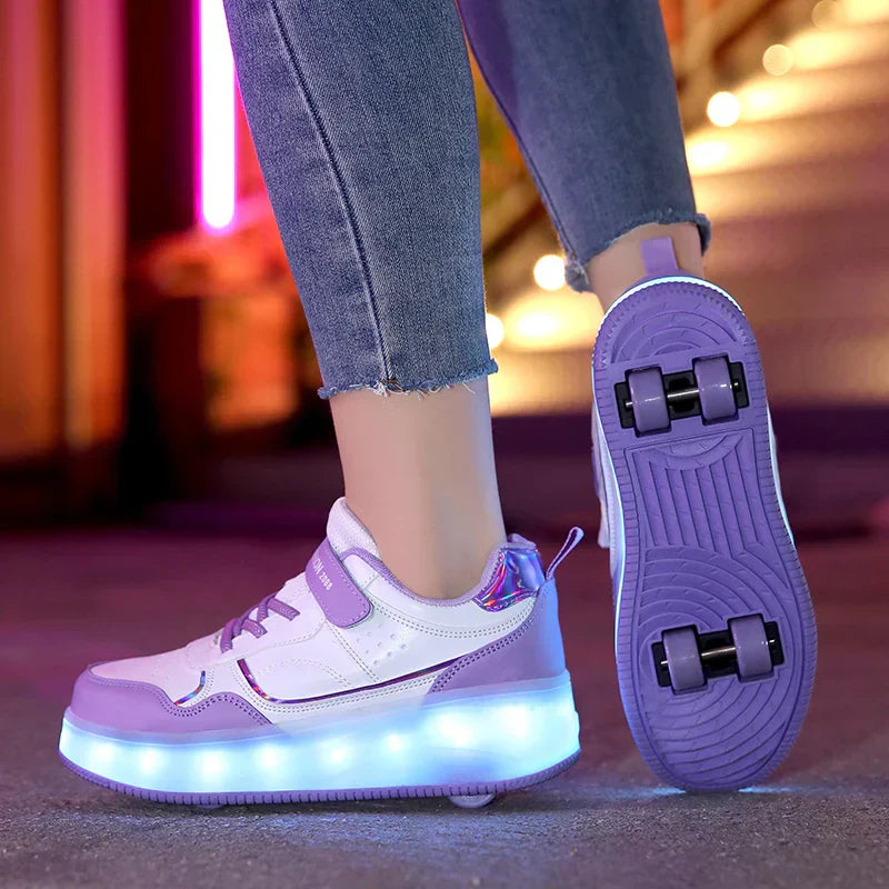 Orthopaedic LED Rollersneakers - Zoe-Pink-11.0-Nora Luxe