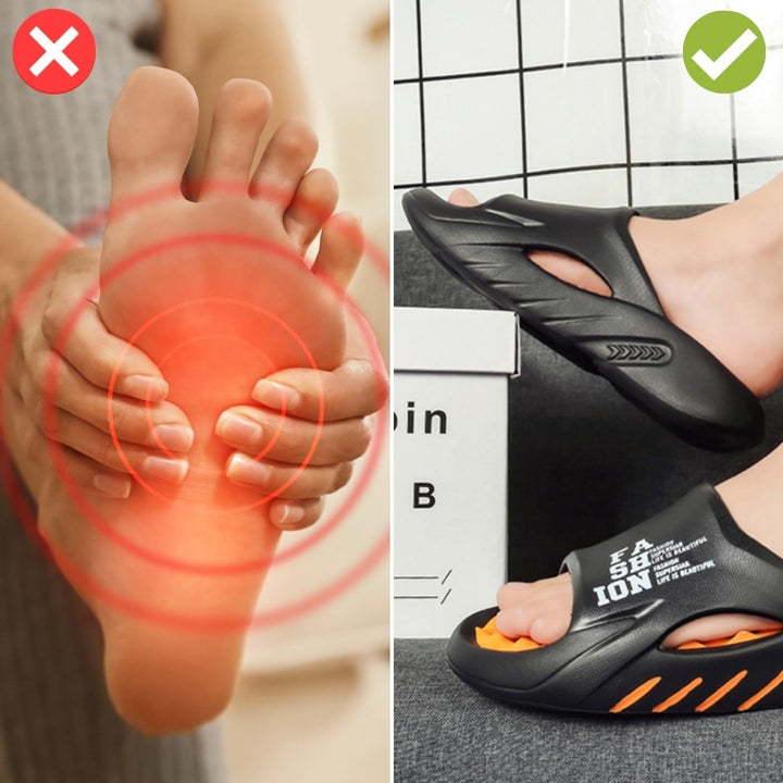 Orthopaedic massage slippers with nubs for ladies & gentlemen – Vitalis-Black-5.5-6.5-Nora Luxe